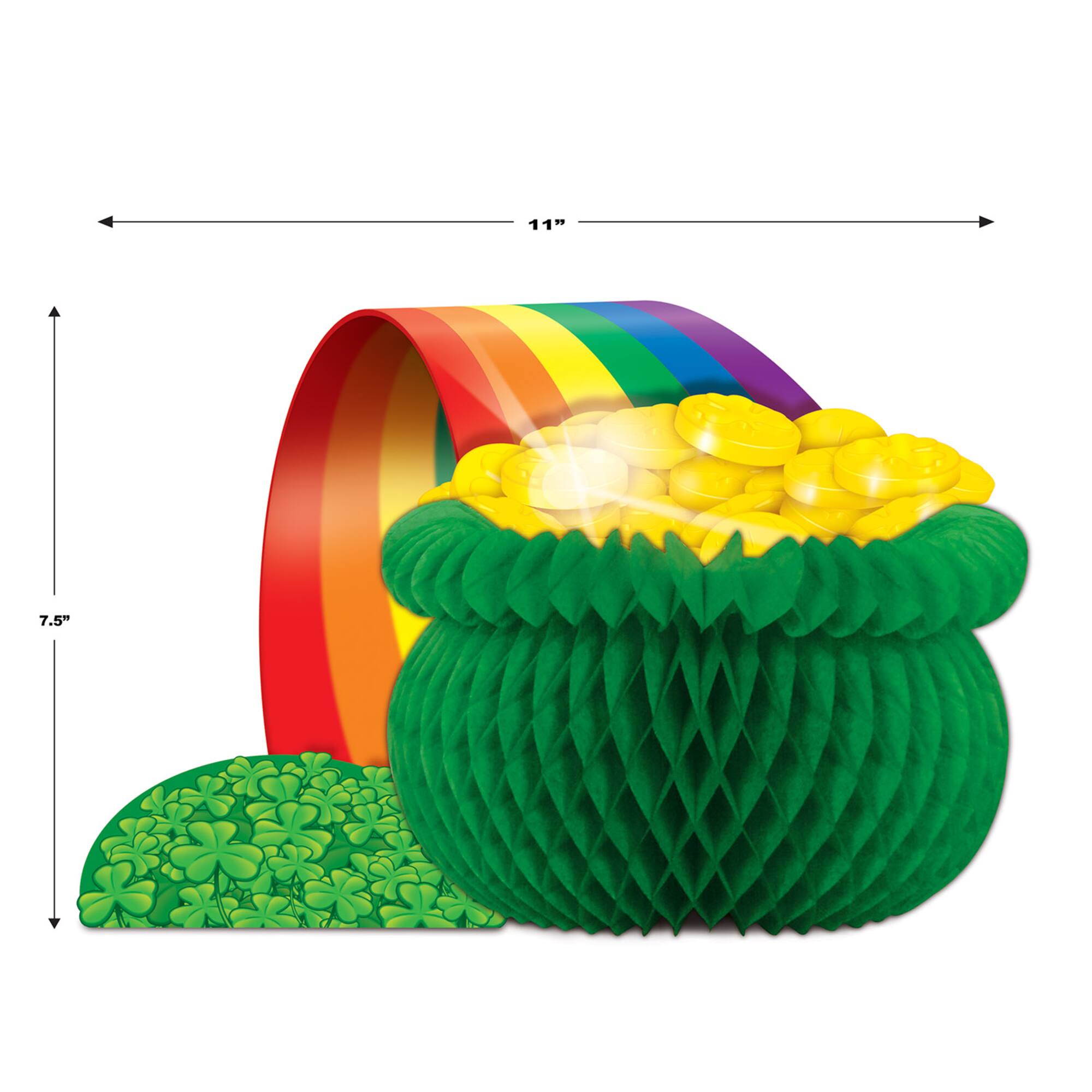 Beistle 7.5" x 11" Green Pot O' Gold Centerpieces, 2ct.